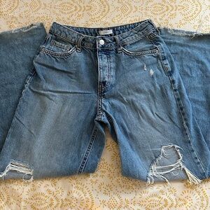 Forever 21 Light Blue Distressed Boyfriend Jeans